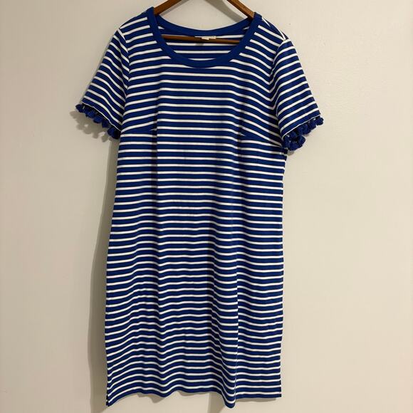 Appleseed's Dresses & Skirts - Appleseed's Women's XL Blue Striped Summer Dress Tassel Coastal Boho
